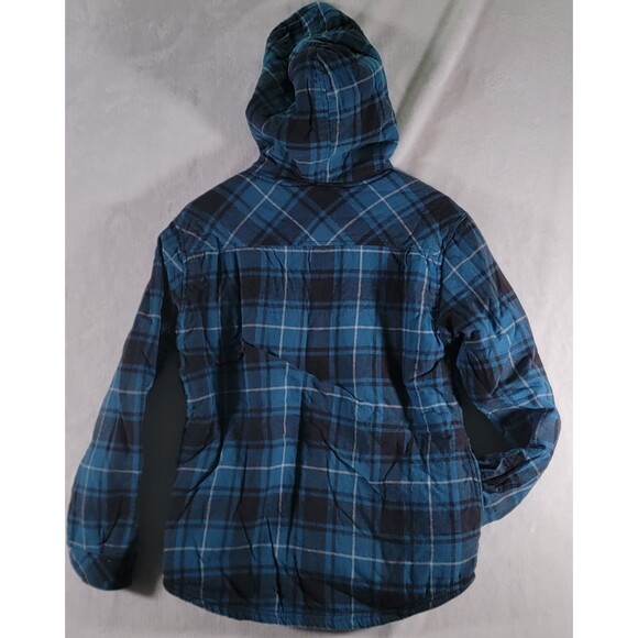 Women's Boston Traders Sherpa Lined Flannel Hooded Botton-up Jacket Size Medium - Picture 5 of 11